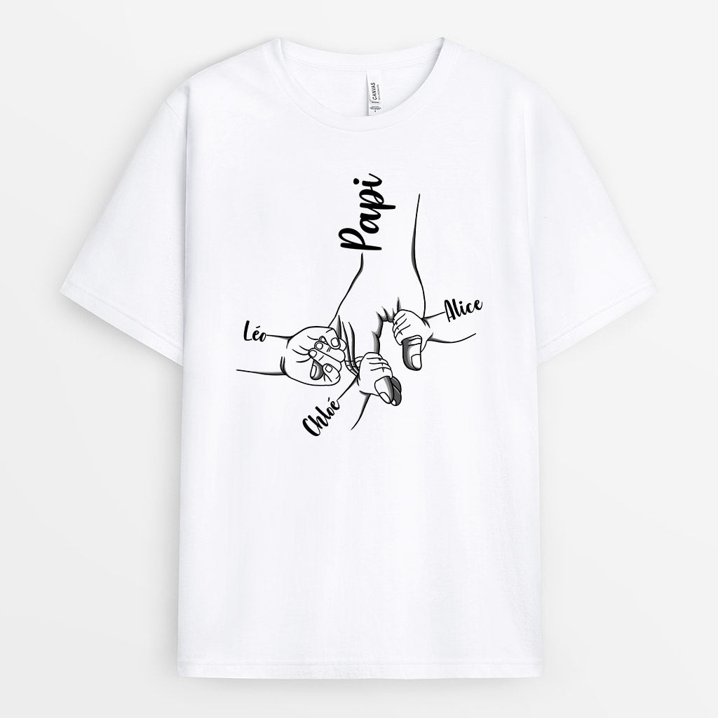 0321A908BFR2 present personnalisable T shirt mains papi enfants texte_1200135a e23b 49b1 ac3b 245ff4d1016f