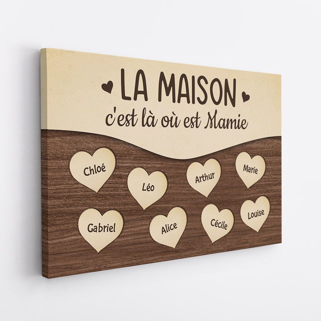 0380CFR2 Cadeau Personnalise Toile Maison Mamie Maman Papa Papi_2cebad7f 32bc 4eb6 b23b 848c18c12643