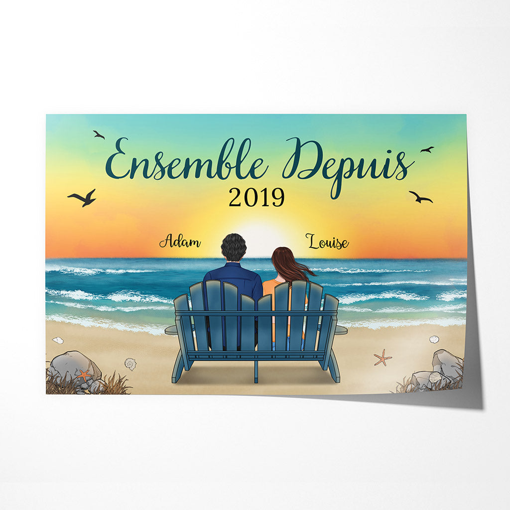 0489S595GFR1 Cadeau Personnalise Poster Personnes Couples Plage_43904f3e 4483 489b 9a31 417ac6ac0d6f