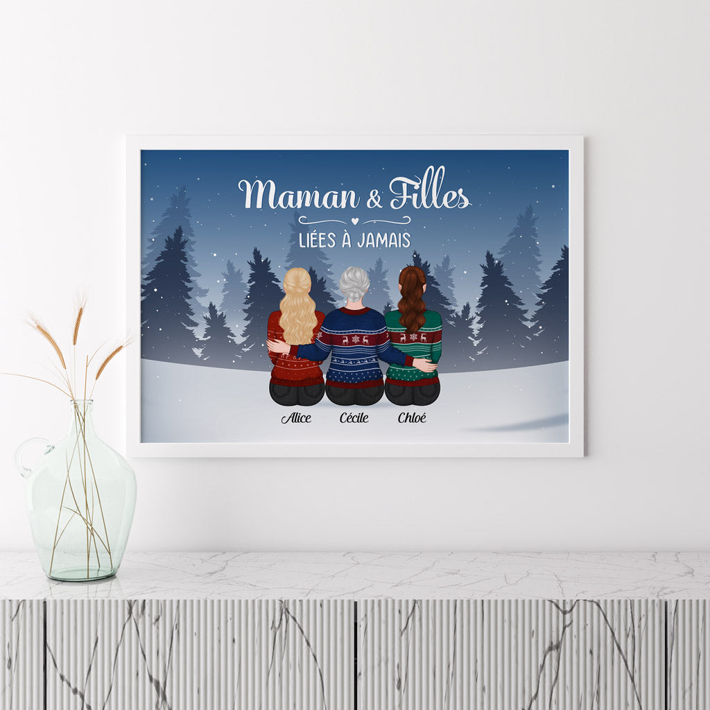 0512SFR3 Cadeau Personnalise Poster Maman Filles Maman Noel_b9a5a360 ce09 4abb b8fb 5f3228e67787