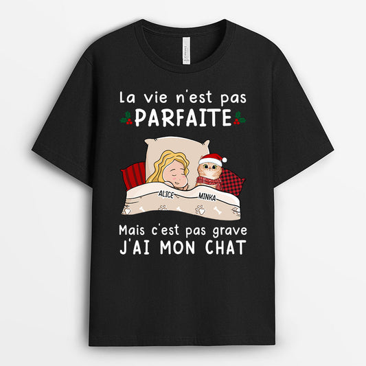 0523AFR1 Cadeau Personnalise T shirt Chat Amoureux des Chats Noel_96980d6d 8063 416c bfaf ad7015b73393