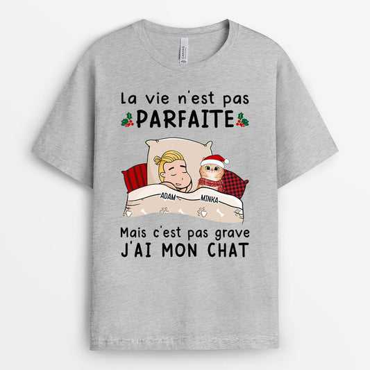 0523AFR2 Cadeau Personnalise T shirt Chat Amoureux des Chats Noel_de0afb0a db4b 4e57 b73a 00790cf980c9