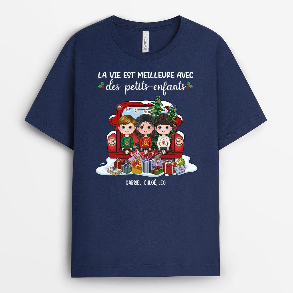 0543AFR1 Cadeau Personnalise T shirt Petits Enfants Mamie Papi_7604a81e bea6 411c 9b1f 25da872f5728