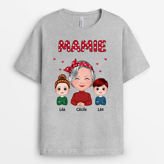 0551AFR1 Cadeau Personnalise T shirt Petits Enfants Mamie Noel_423ae11f 1c60 4b8c af7c 02fbc7f1c6ba