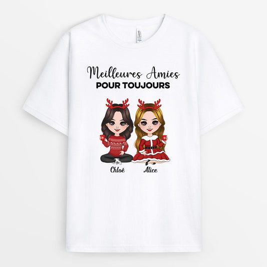 0574AFR1 Cadeau Personnalise T shirt Meilleures Amies Noel_aafed335 85dc 4688 b826 e2d5f3904365