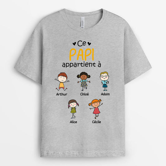 0618AFR1 Cadeau Personnalise T shirt Papa Papi_ceb7d226 c8b5 4e38 8bb0 c85c4f3b979f