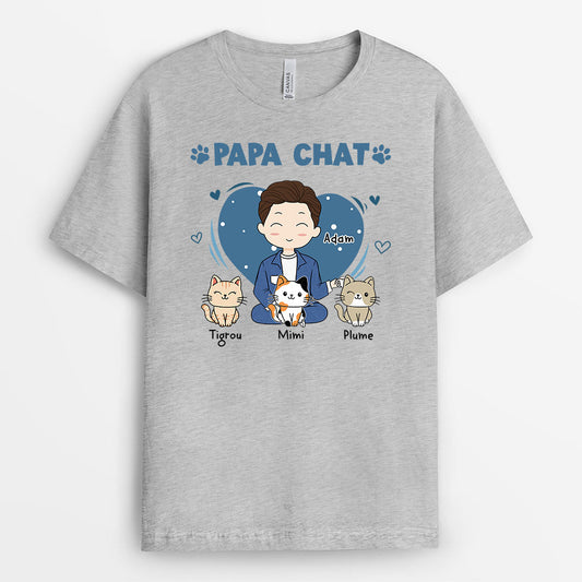 0669Afr2 Cadeau Personnalise T shirt Papa Chat AmoureuxdesChats_0da3ffc1 4698 4020 9841 07f873024ab5