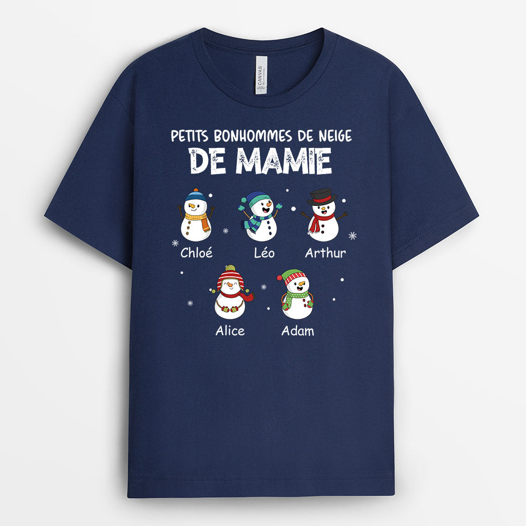 0676Afr1 Cadeau Personnalise T shirt BonhommesDeNeige Mamie Maman Noel_bb3d76ad dff6 4463 807c 76a7b1062c0f