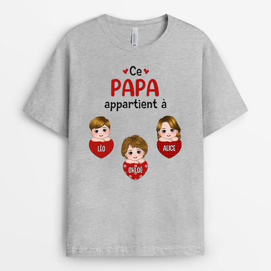 0696AFR2 Cadeau Personnalise T shirt Coeurs Papa Papi_93a57ffd 3ce1 4675 a3fa 9818183d9d92