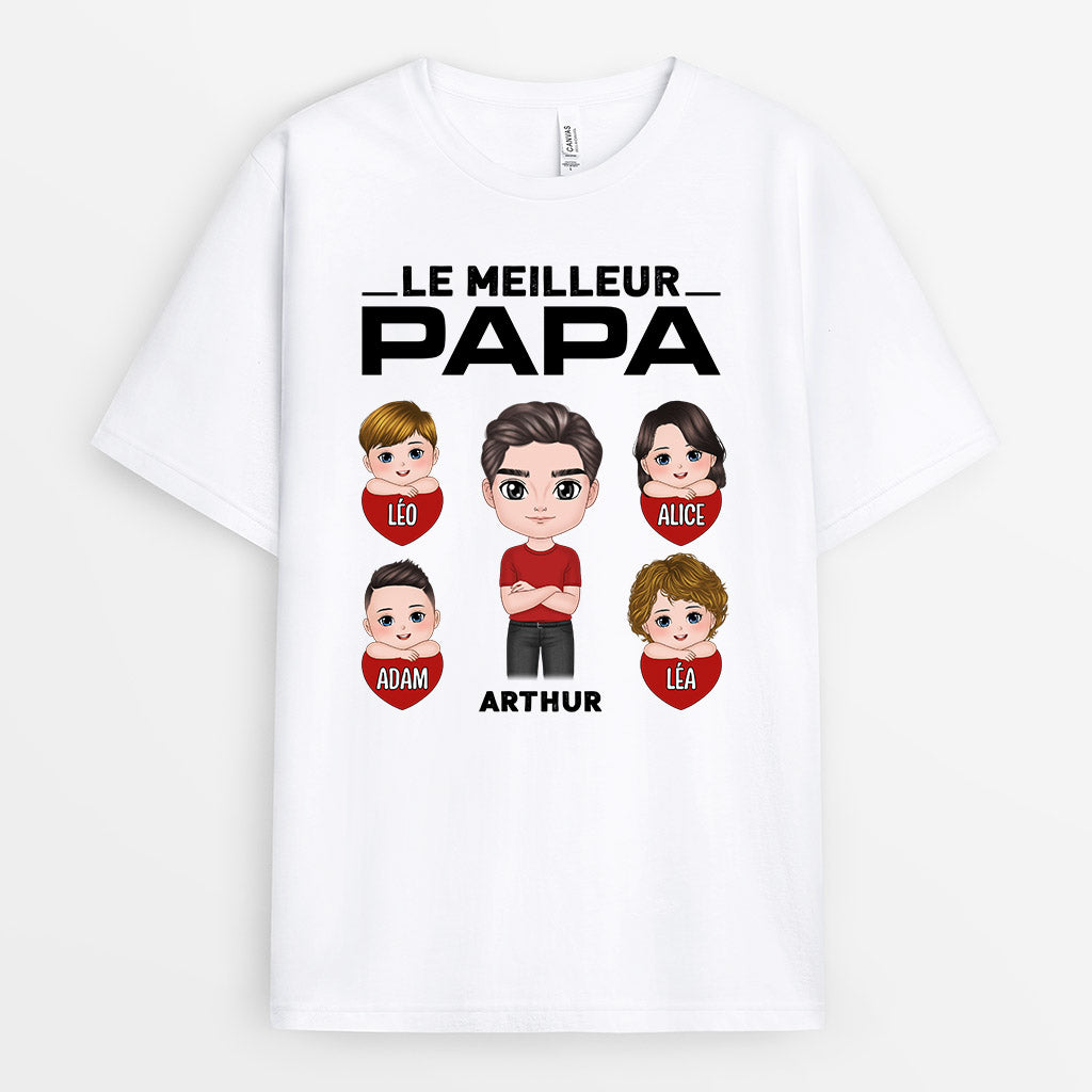 0739Afr2 Cadeau Personnalise T shirt Le Meilleur Papa Papi_78fa15d8 b62d 47e4 a1ef 6885d20c6388