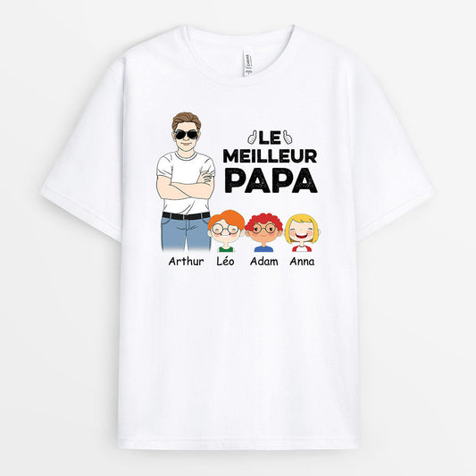 0826AFR2 Cadeau Personnalise T shirt Meilleur Papi Papa_553f789a 0d9a 4a0e 8ae8 8cc854230953