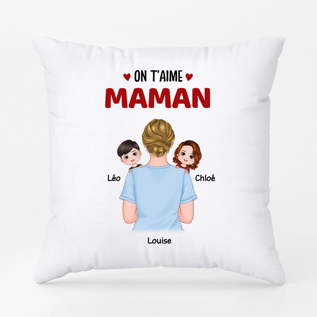 0830PFR1 Cadeau Personnalise Coussin On T Aime Maman Mamie