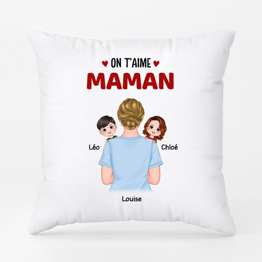 0830PFR1 Cadeau Personnalise Coussin On T Aime Maman Mamie