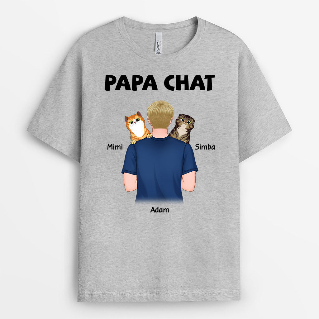 0834AFR2 Cadeau Personnalise T shirt Chat Amoureux des Chats