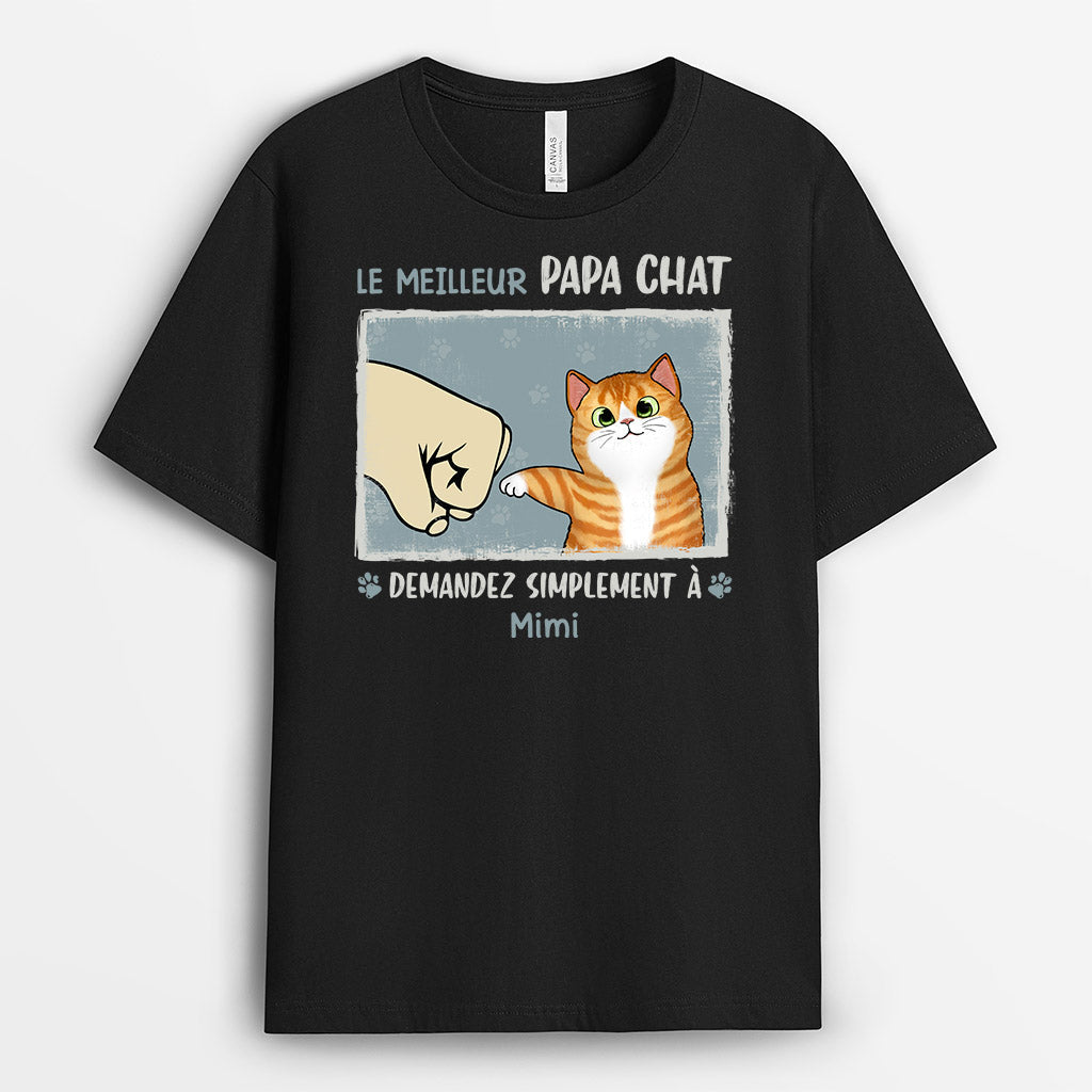 0848AFR1 Cadeau Personnalise T shirt Meilleur Papa Amoureux des Chats_78fb916f c5a2 449e 9c76 e047bbb690fa