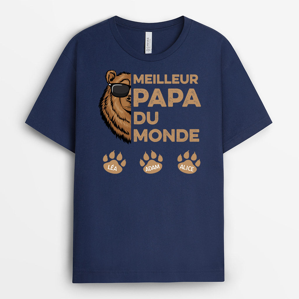 0850AFR1 Cadeau Personnalise T shirt Meilleur Papi Papa_87791c9e b094 436a 9fb3 c257f0775a2a