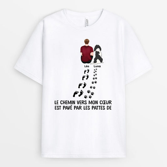 0852AFR1 Cadeau Personnalise T shirt Chemin Amoureux des Chiens_d3bec2fe 1956 419c b42a 28e7313431e5