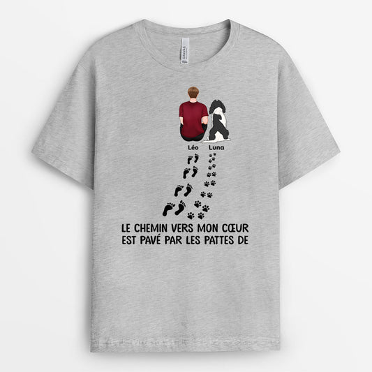 0852AFR2 Cadeau Personnalise T shirt Chemin Amoureux des Chiens_6b7c16a3 b501 4c4f a412 aa42754c1120