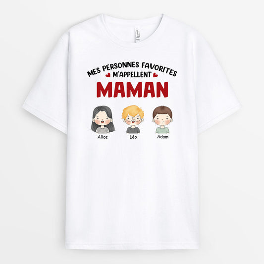 0857AFR1 Cadeau Personnalise T shirt Mes Personne Favorites Maman Mamie_a0736189 b216 4b74 9266 6c3a2068ba53