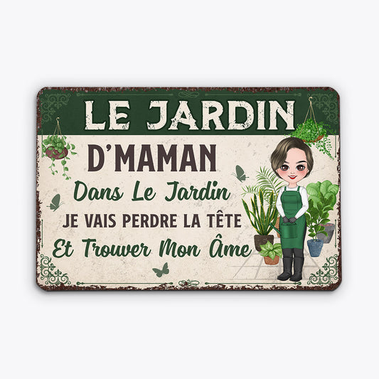 0864EFR1 Cadeau Personnalise Plaque Jardin Ame Maman Mamie