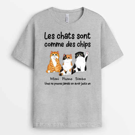 0874AFR2 Cadeau Personnalise T shirt Chats Chips Amoureux des Chats_f915e8f3 c8eb 4ca8 ac27 4aa3818f5f75