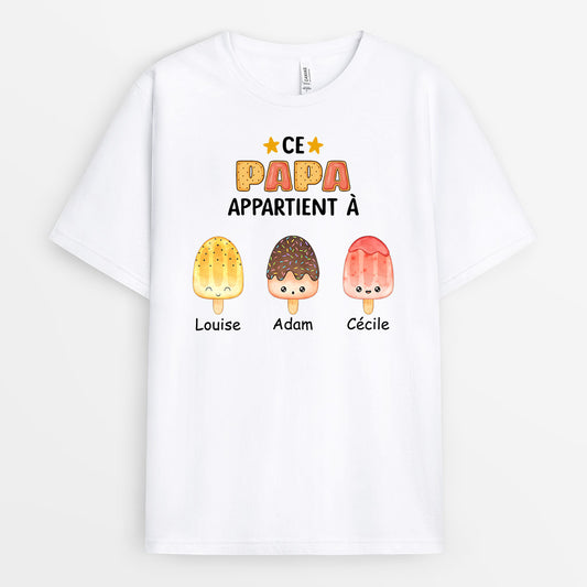 0876AFR1 Cadeau Personnalise T shirt Papy Papa