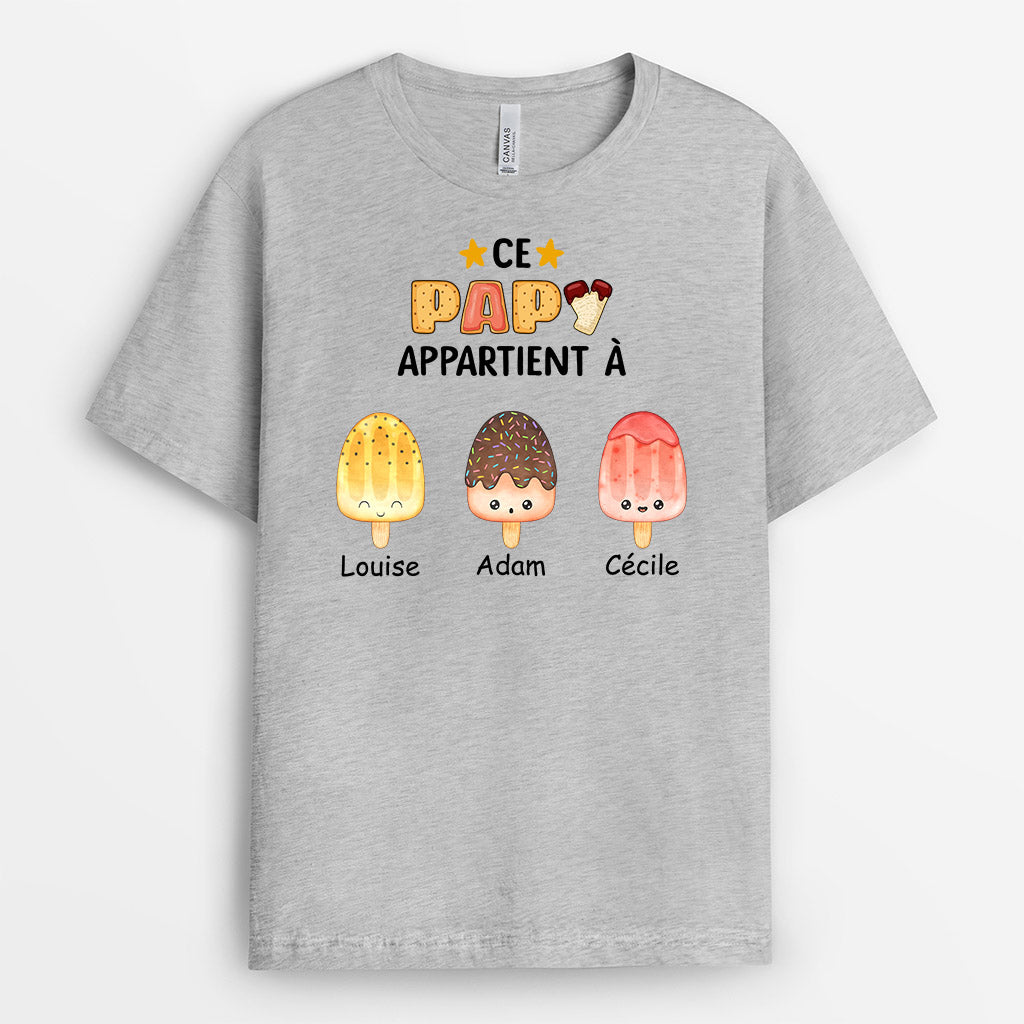 0876AFR2 Cadeau Personnalise T shirt Papy Papa