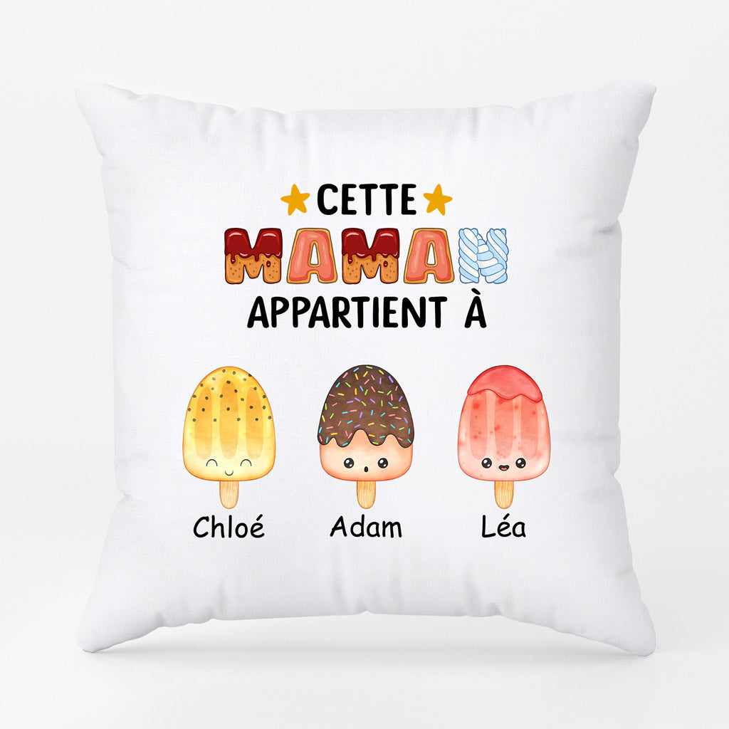 0876PFR1 Cadeau Personnalise Coussin Glace Mamie Maman