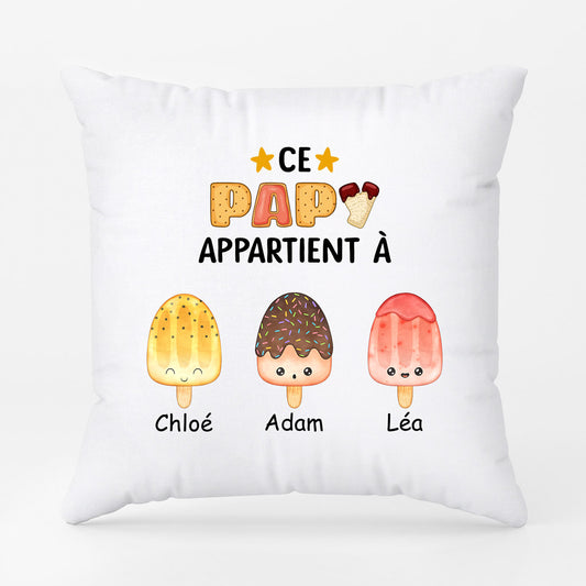 0876PFR2 Cadeau Personnalise Coussin Glace Papy Papa