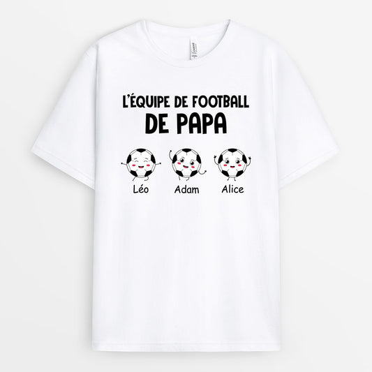 0893AFR1 Cadeau Personnalise T shirt Equipe Football Papa Papy