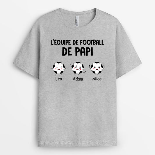 0893AFR2 Cadeau Personnalise T shirt Equipe Football Papa Papy
