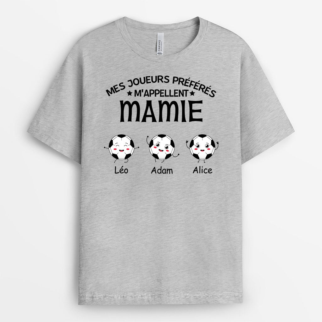 0894AFR1 Cadeau Personnalise T shirt Joueurs Mamie Maman