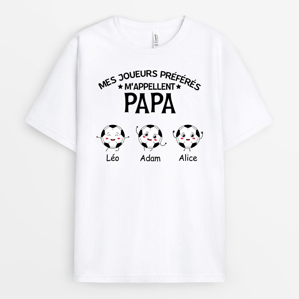 0894AFR1 Cadeau Personnalise T shirt Joueurs Papa Papy