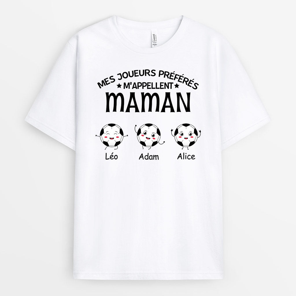 0894AFR2 Cadeau Personnalise T shirt Joueurs Mamie Maman