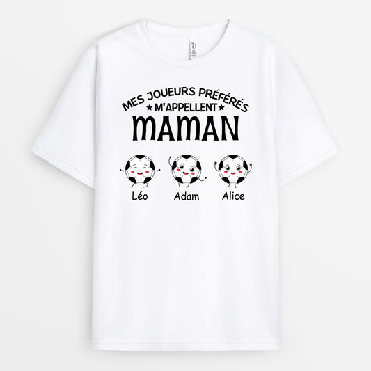 0894AFR2 Cadeau Personnalise T shirt Joueurs Mamie Maman