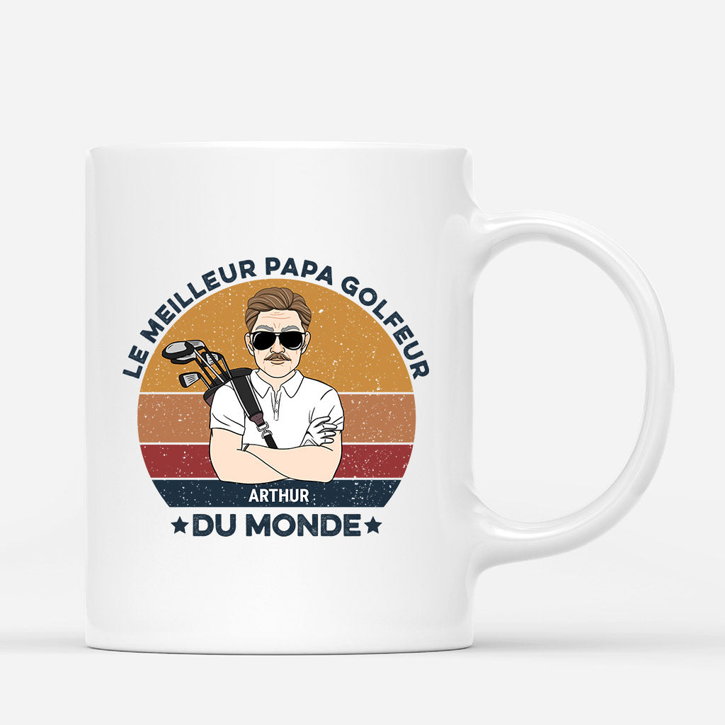 0895MFR1 Cadeau Personnalise Mug Golfeur Papy Papa