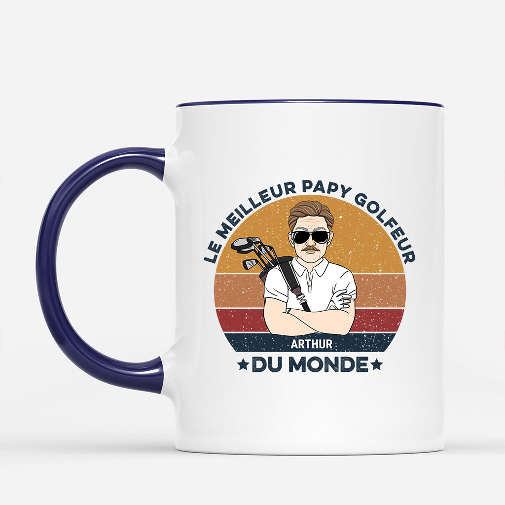 0895MFR2 Cadeau Personnalise Mug Golfeur Papy Papa