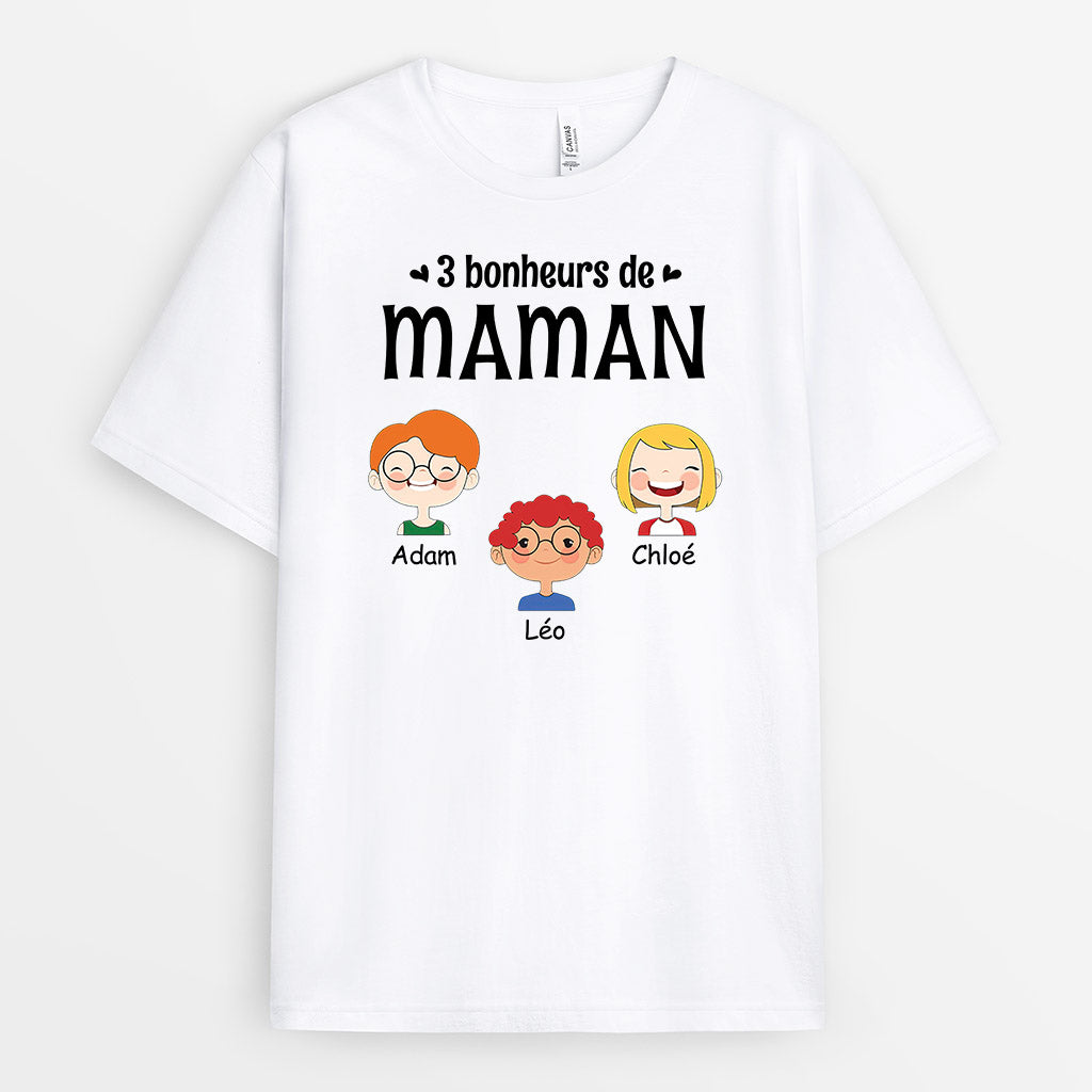 0897AFR1 Cadeau Personnalise T shirt Bonheur Maman Mamie