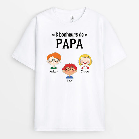 0897AFR1 Cadeau Personnalise T shirt Bonheur Papa Papy