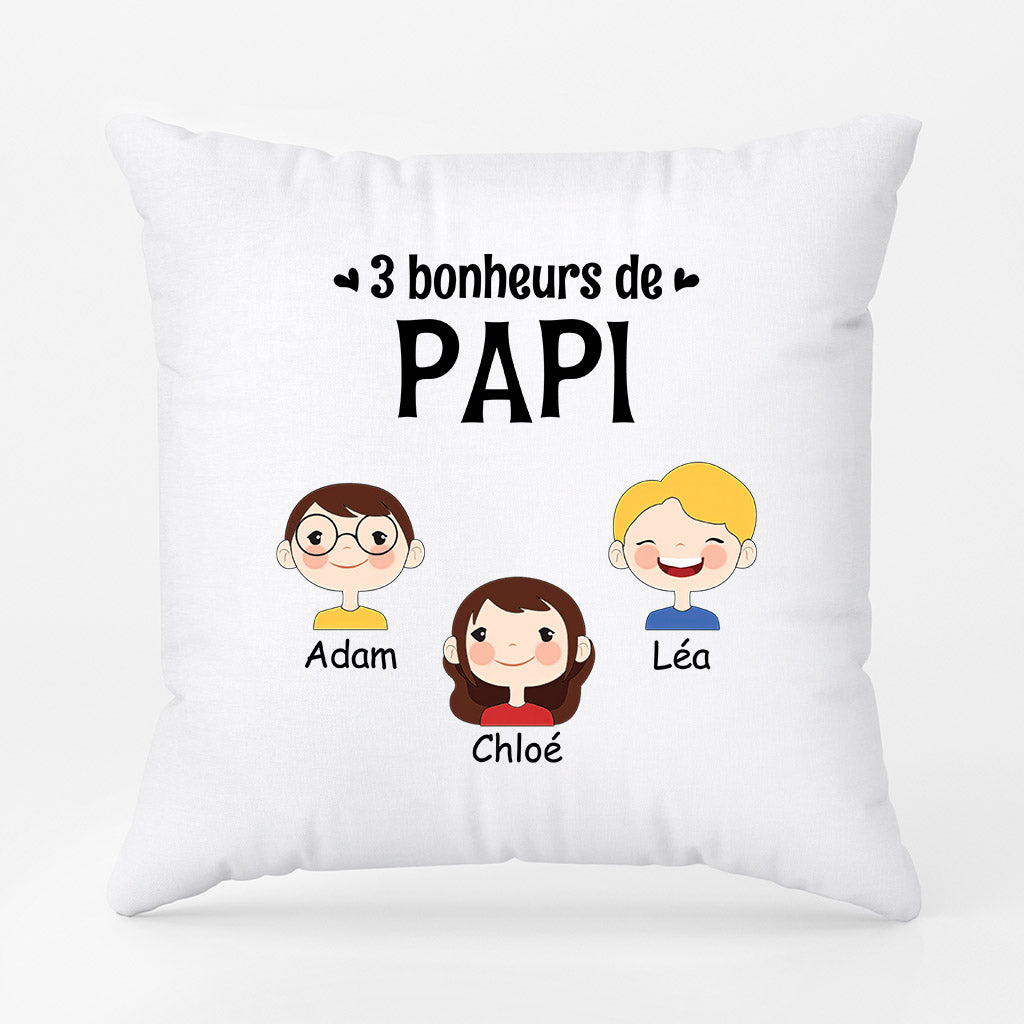 0897PFR1 Cadeau Personnalise Coussin Bonheur Papa Papy