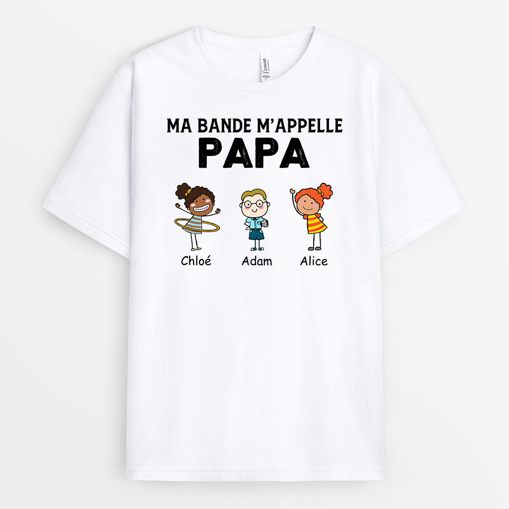 0906AFR1 Cadeau Personnalise T shirt Bande Papa Papy