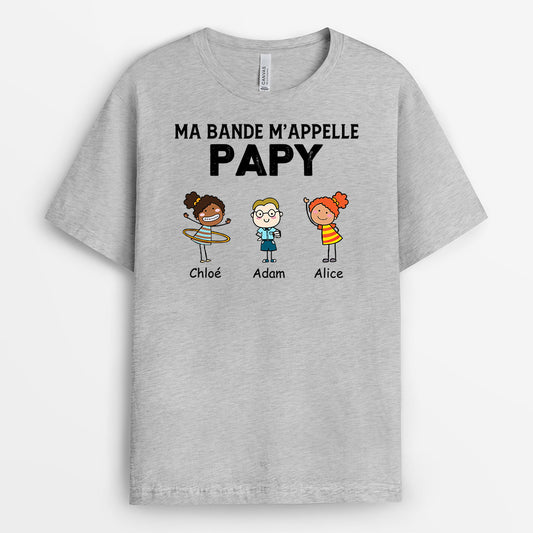 0906AFR2 Cadeau Personnalise T shirt Bande Papa Papy