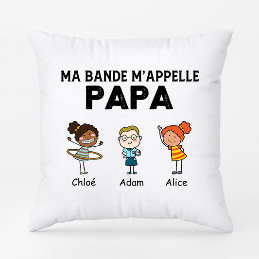 0906PFR1 Cadeau Personnalise Coussin Bande Papa Papy