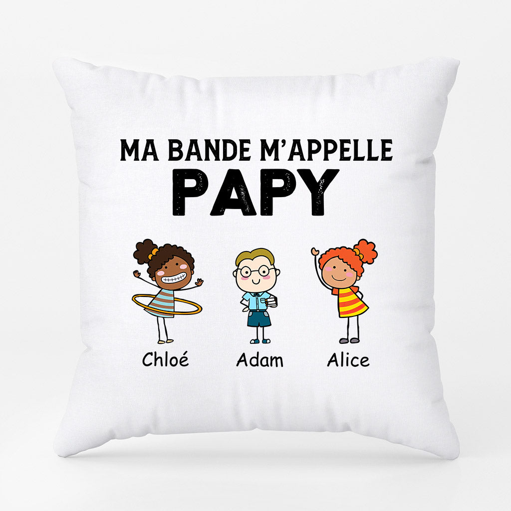 0906PFR2 Cadeau Personnalise Coussin Bande Papa Papy