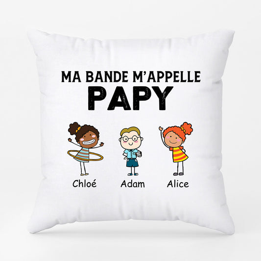 0906PFR2 Cadeau Personnalise Coussin Bande Papa Papy