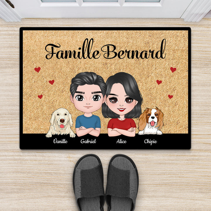 [Effet d'impression 3D] Bienvenue Chez La Fabuleuse Famille - Paillasson Personnalisé Famille À Forme Originale